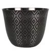 Pot en résine Allen + Roth, motif géométrique, intérieur et extérieur, 16,7 po, noir