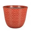 Pot en résine Allen + Roth, motif géométrique, intérieur et extérieur, 16,7 po, rouge