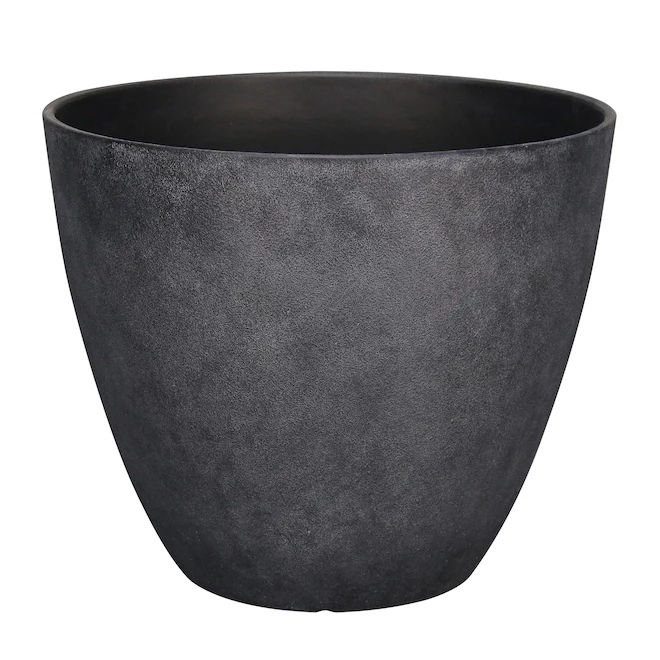 Pot de fleurs Allen + Roth en imitation béton, 16,4 po x 14,3 po, noir 1 Pot de fleurs Allen + Roth en imitation béton, 16,4 po x 14,3 po, noir