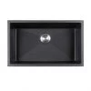 Evier de cuisine monocuve par Allen + Roth, granite, noir, 32 po x 19 po