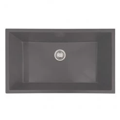 Evier de cuisine monocuve par Allen + Roth, granite, anthracite, 32 po x 19 po