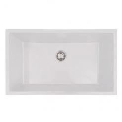 Évier de cuisine monocuve par Allen + Roth, granite, blanc, 32 po x 19 po