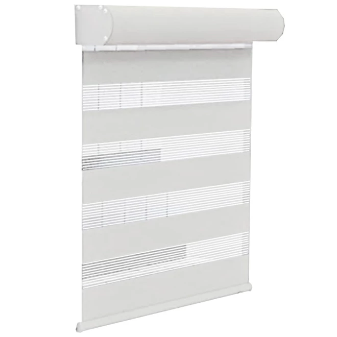 ALLEN + ROTH Store sans corde alterné double, jour/nuit, 60" x 72", blanc 1 ALLEN + ROTH Store sans corde alterné double, jour/nuit, 60" x 72", blanc