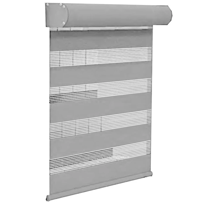 ALLEN + ROTH Store sans corde alterné double, jour/nuit, 60" x 72", gris 1 ALLEN + ROTH Store sans corde alterné double, jour/nuit, 60" x 72", gris