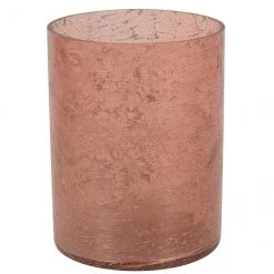 Porte-bougie Hurricane Allen + Roth, 6 po x 8 po, verre, rose