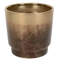 Pot à fleurs Allen + Roth, 7,6 po x 7,4 po, acier, or