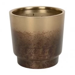 Pot à fleurs Allen + Roth, 6,5 po x 6,4 po, acier, or
