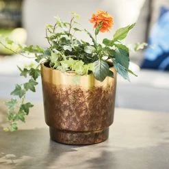 Pot à fleurs Allen + Roth, 6,5 po x 6,4 po, acier, or -ALLEN + ROTH Soldes Boutique 44945110d L