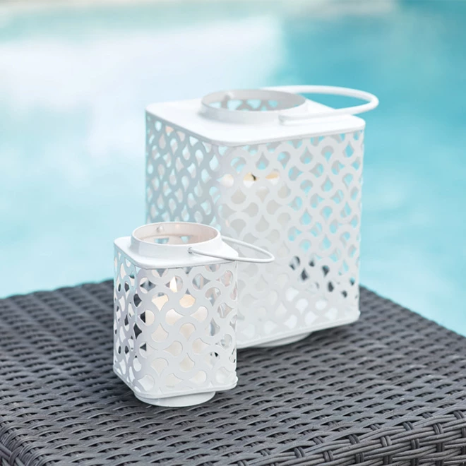 Lanterne Allen + Roth, 5,75", acier doux, blanc 2 Lanterne Allen + Roth, 5,75", acier doux, blanc – Image 2