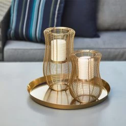 Lanterne Hurricane Allen + Roth, 12,25 po, acier, or -ALLEN + ROTH Soldes Boutique 44945118e L