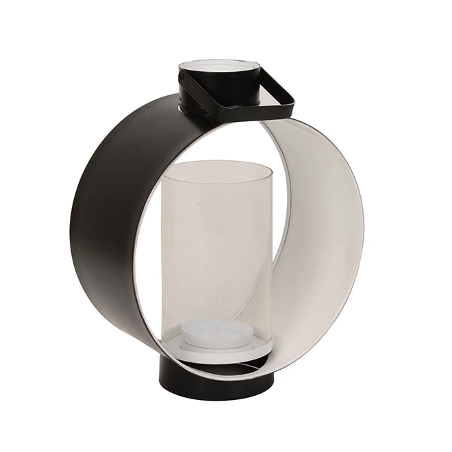 Lanterne suspendue City Oasis Allen + Roth, 14 po, noir et blanc 1 Lanterne suspendue City Oasis Allen + Roth, 14 po, noir et blanc