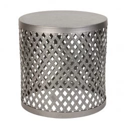 ALLEN + ROTH Table d'appoint ronde Westbrook Allen + Rock, 17,5 po, galvanisé