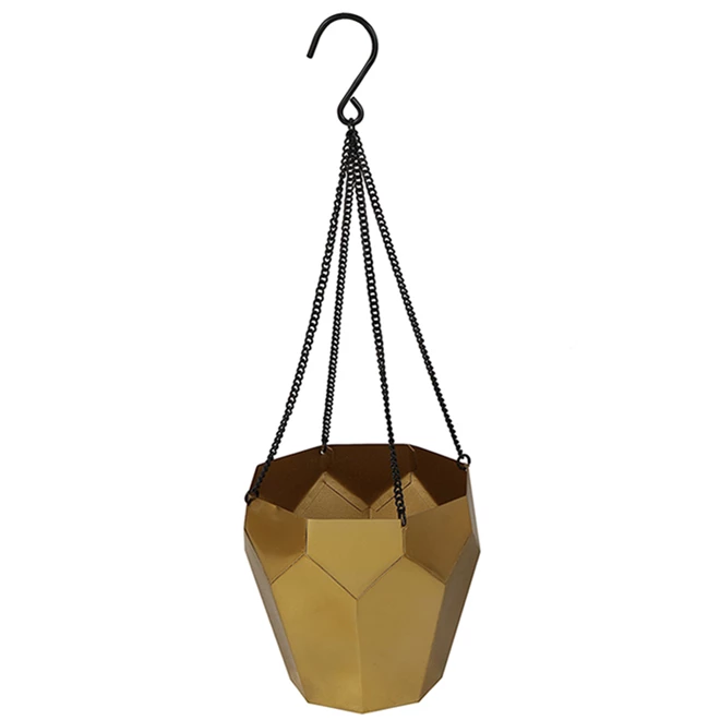 Jardinière suspendue octogonale Allen + Roth, métal, 6,2 po, or 1 Jardinière suspendue octogonale Allen + Roth, métal, 6,2 po, or