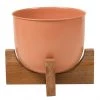 Jardinière avec support Allen + Roth, 8 po, métal et bois, orange
