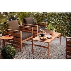 Ensemble de tables ou support de plante Allen + Roth, métal et bois -ALLEN + ROTH Soldes Boutique 44945153d L