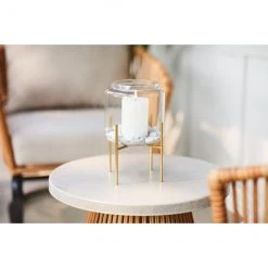 Lanterne décorative d'extérieur Allen + Roth de 6,5 po x 10,5 po en verre clair et métal doré avec bougie 8 Lanterne décorative d'extérieur Allen + Roth de 6,5 po x 10,5 po en verre clair et métal doré avec bougie -ALLEN + ROTH Soldes Boutique 44945164d L