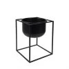 Jardinière en métal noir Allen + Roth de 12,25 po L x 17,25 po H (1/pqt)
