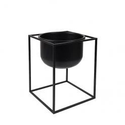 Jardinière en métal noir Allen + Roth de 12,25 po L x 17,25 po H (1/pqt)