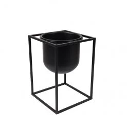 Jardinière en métal noir Allen + Roth de 10 po L x 14 po H (1/pqt)