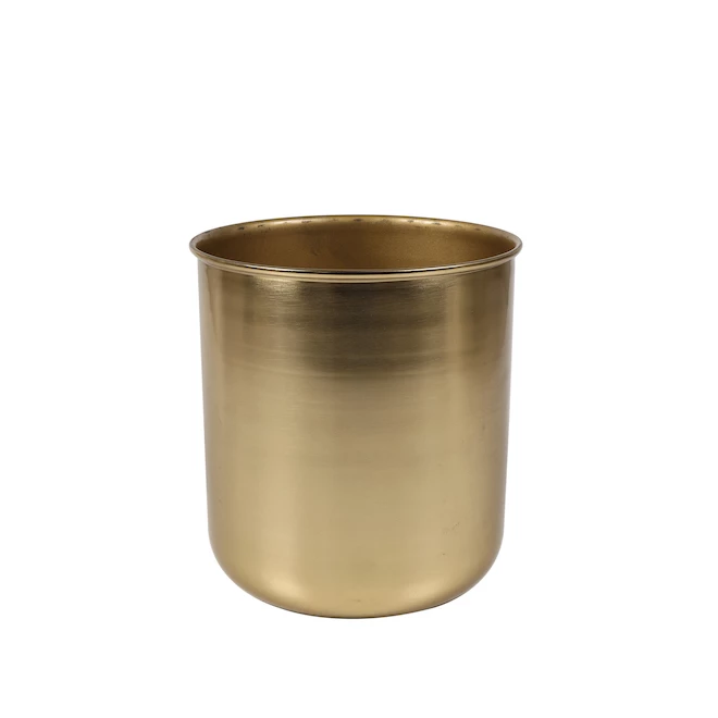 Jardinière en métal doré Allen + Roth de 8,25 po L x 9 po H 1 Jardinière en métal doré Allen + Roth de 8,25 po L x 9 po H