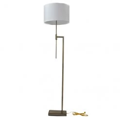 Lampe sur pied allen + roth, 14,97 po x 65,95 po, acier/tissu, or doux