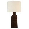 Lampe de table en rotin et tissu Allen + Roth, 13,75 po, brun et blanc