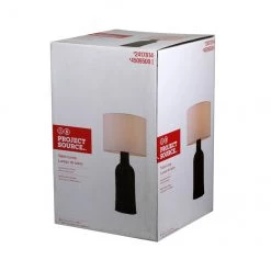 Lampe de table en rotin et tissu Allen + Roth, 13,75 po, brun et blanc -ALLEN + ROTH Soldes Boutique 45095000c L