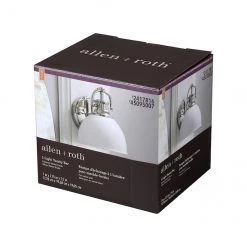 Luminaire mural pour meuble-lavabo au style moderne à 1 ampoule par Allen + Roth, 7 po, métal, nickel poli et blanc -ALLEN + ROTH Soldes Boutique 45095007d L
