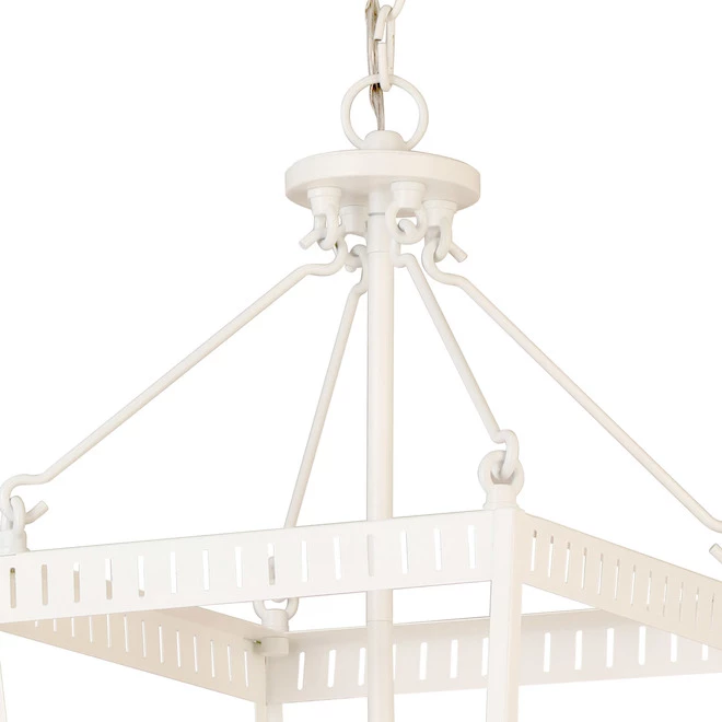 Chandelier Allen + Roth à 4 ampoules (blanc mat) 2 Chandelier Allen + Roth à 4 ampoules (blanc mat) – Image 2