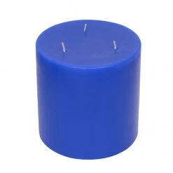 ALLEN + ROTH Bougie pilier à 3 mèches, 5" x 5", Palm Paradise, bleu cobalt