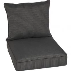 Coussin de chaise Allen + Roth à assise profonde de 46 po x 25 po x 6 po, gris