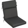 Coussin de siège de patio à dossier haut Allen + Roth, oléfine de haute qualité, 44 po x 21 po x 4,5 po, anthracite