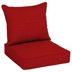 Coussin de siège de patio Allen + Roth, oléfine de haute qualité, 46 po x 25 po x 6 po, rouge