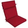 Coussin de chaise à dossier haut Allen + Roth, polyester, 21 po x 44 po, rouge