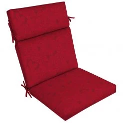 Coussin de chaise à dossier haut Allen + Roth, polyester, 21 po x 44 po, rouge