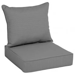 Coussin pour chaise à assise profonde par Allen + Roth, oléfine, 46 po x 25 po, gris