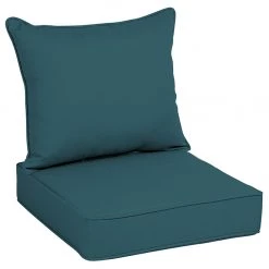 Coussin de chaise à haut dossier Allen + Roth, polyester, 25 po x 46 po, bleu