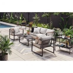 Jardinière Allen + Roth en métal à motifs hexagonaux, graphite noir, 10,25 po -ALLEN + ROTH Soldes Boutique 48215010c L