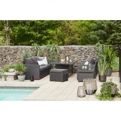 Jardinière Allen + Roth en métal à motifs hexagonaux, graphite noir, 10,25 po -ALLEN + ROTH Soldes Boutique 48215010e L