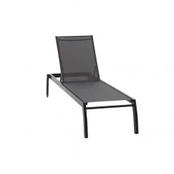 Chaise longue Allen + Roth Westmore grise en acier et en textile