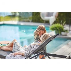 Chaise longue Allen + Roth Westmore grise en acier et en textile -ALLEN + ROTH Soldes Boutique 48655133c L