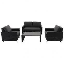 Ensemble de mobilier extérieur 4 morceaux Hazelview de Allen + Roth