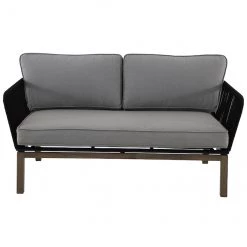 Causeuse d'extérieure Positano Allen + Roth, noir/tan/gris