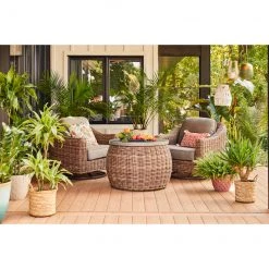 Ensemble de 2 chaises pivotantes en osier Allen + Roth avec coussins gris 8 Ensemble de 2 chaises pivotantes en osier Allen + Roth avec coussins gris -ALLEN + ROTH Soldes Boutique 48655141d L