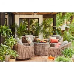 Ensemble de 2 chaises pivotantes en osier Allen + Roth avec coussins gris 9 Ensemble de 2 chaises pivotantes en osier Allen + Roth avec coussins gris -ALLEN + ROTH Soldes Boutique 48655141e L