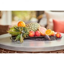 Table-foyer Allen + Roth au propane de 55 000 BTU en acier et en osier -ALLEN + ROTH Soldes Boutique 49095005e L