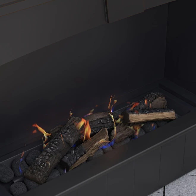 Foyer extérieur au gaz par Allen + Roth, 40 000 BTU, acier, noir 3 Foyer extérieur au gaz par Allen + Roth, 40 000 BTU, acier, noir – Image 3