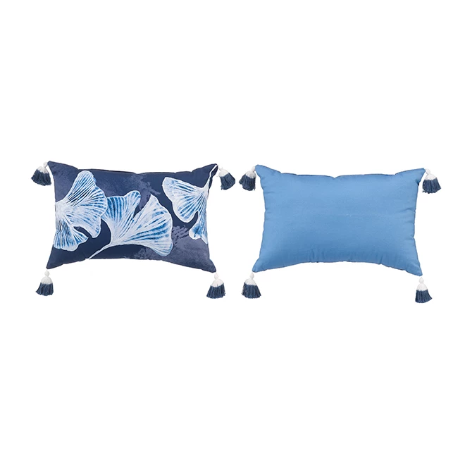 Coussin lombaire extérieur Allen + Roth, 12 po x 18 po, bleu 1 Coussin lombaire extérieur Allen + Roth, 12 po x 18 po, bleu