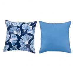 Coussin Gingko extérieur Allen + Roth,18 po x 18 po, bleu