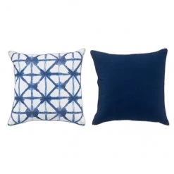 Coussin Shibori extérieur Allen + Roth,18 po x 18 po, bleu